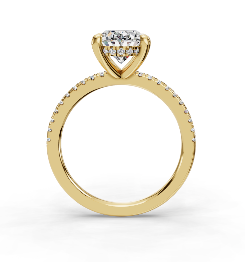 OVAL PAVE WITH HIDDEN HALO RING