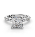 PRINCESS PAVE WITH HIDDEN HALO RING