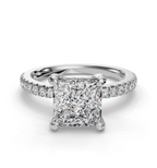 PRINCESS PAVE WITH HIDDEN HALO RING