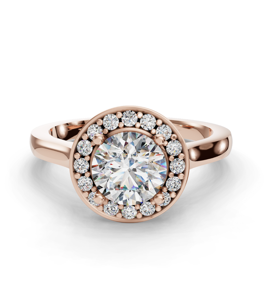 Round Cut Halo Lab Grown Diamond Engagement Ring| D VS1