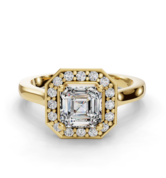 ASSCHER HALO RING