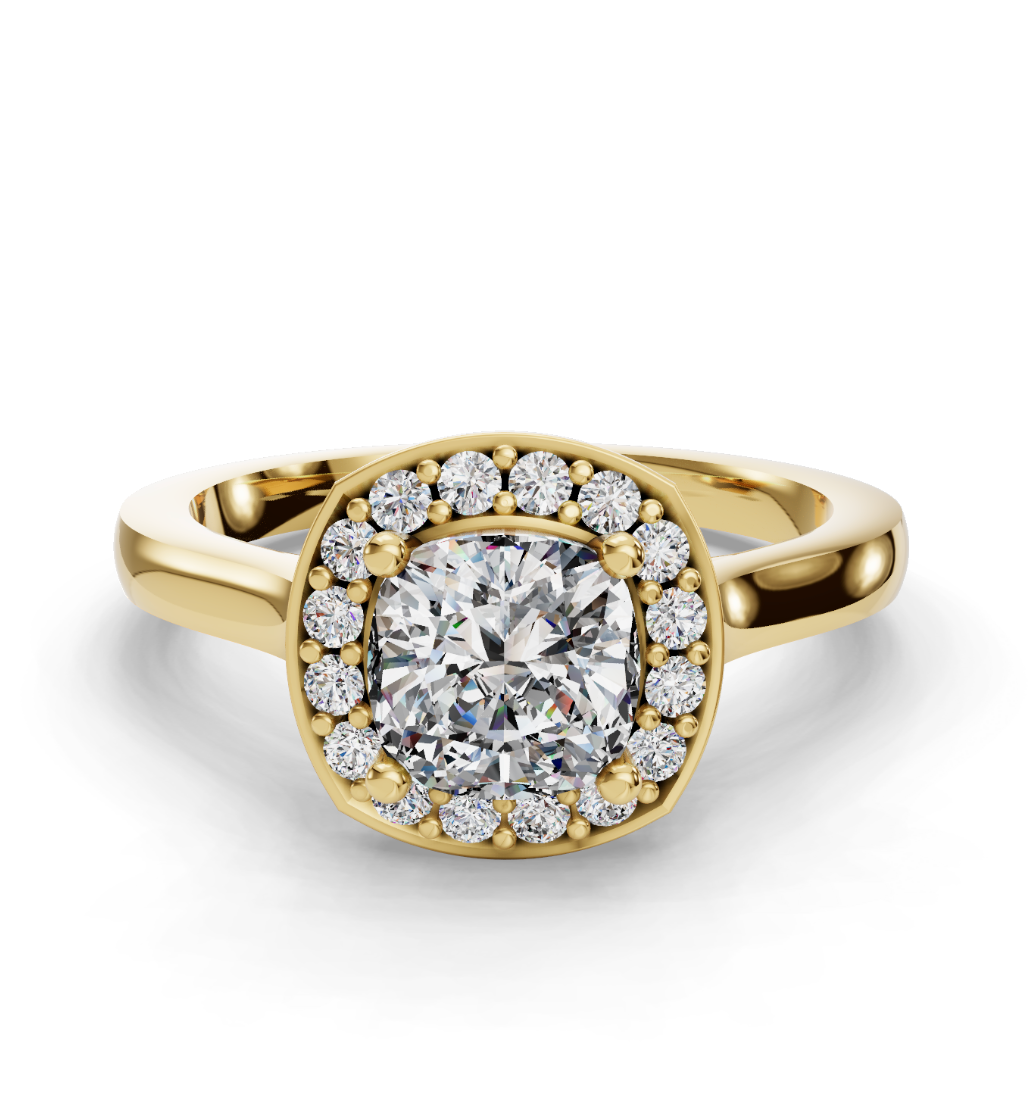 Cushion Cut Halo Lab Grown Diamond Engagement Ring| D VS1