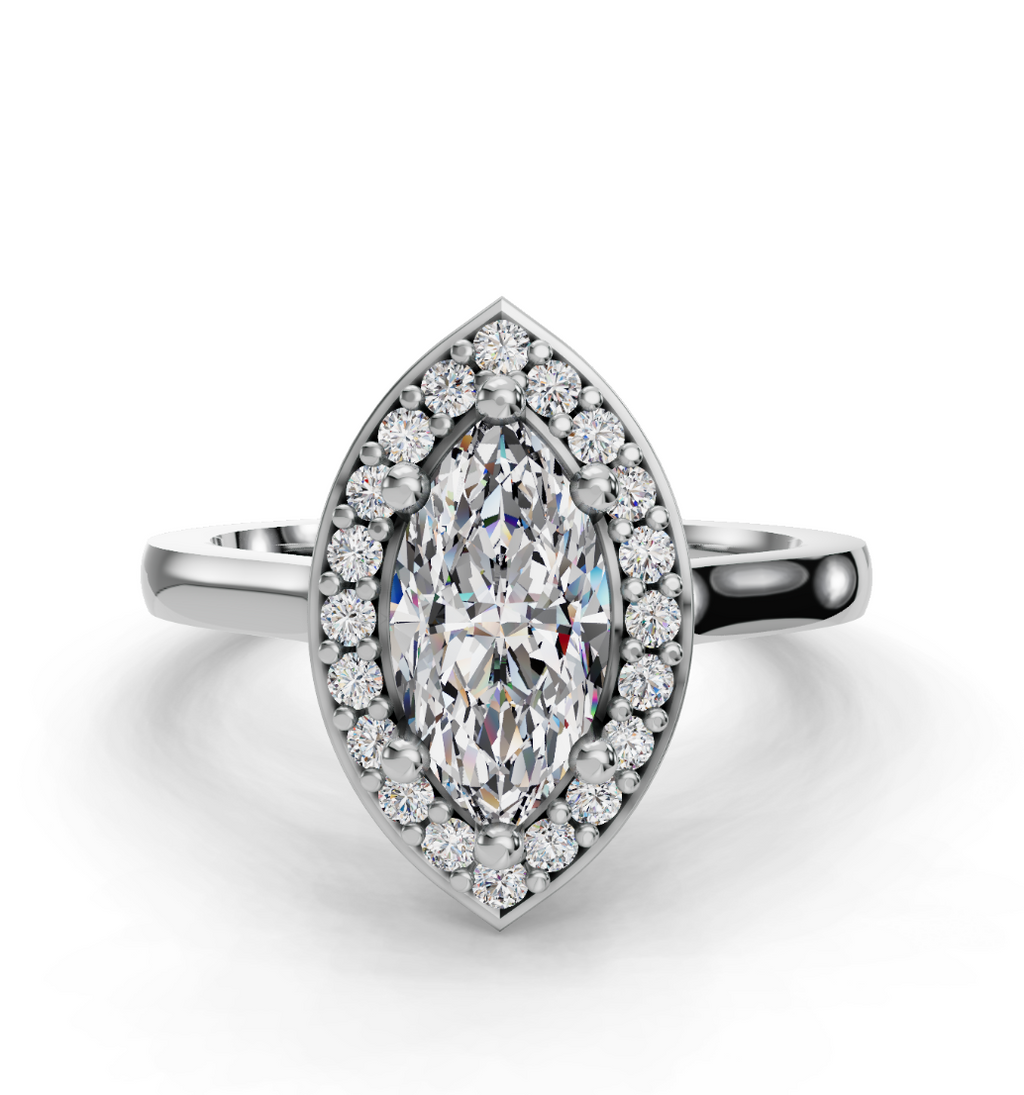 MARQUISE HALO RING