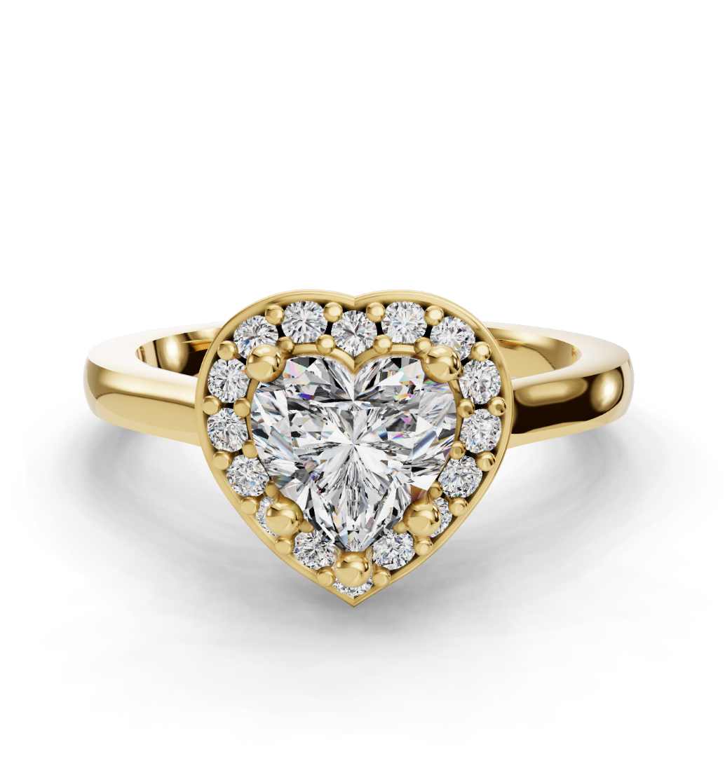 Heart Cut Halo Lab Grown Diamond Engagement Ring| D VS1