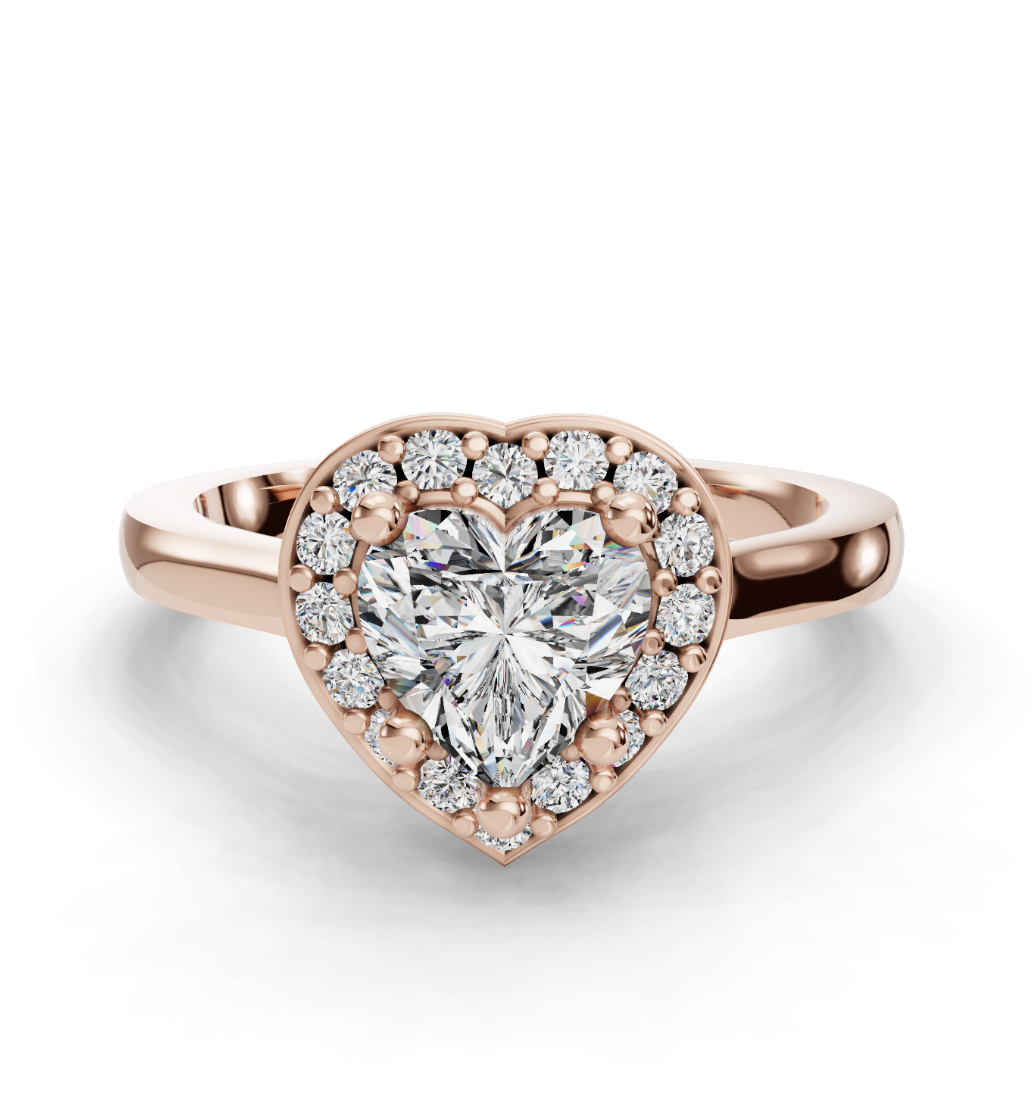 Heart Cut Halo Lab Grown Diamond Engagement Ring| D VS1