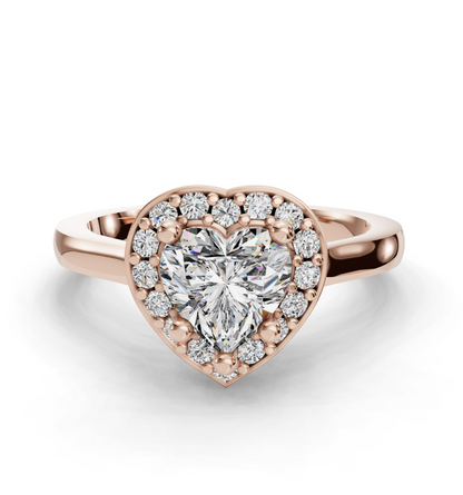 Heart Cut Halo Lab Grown Diamond Engagement Ring| D VS1