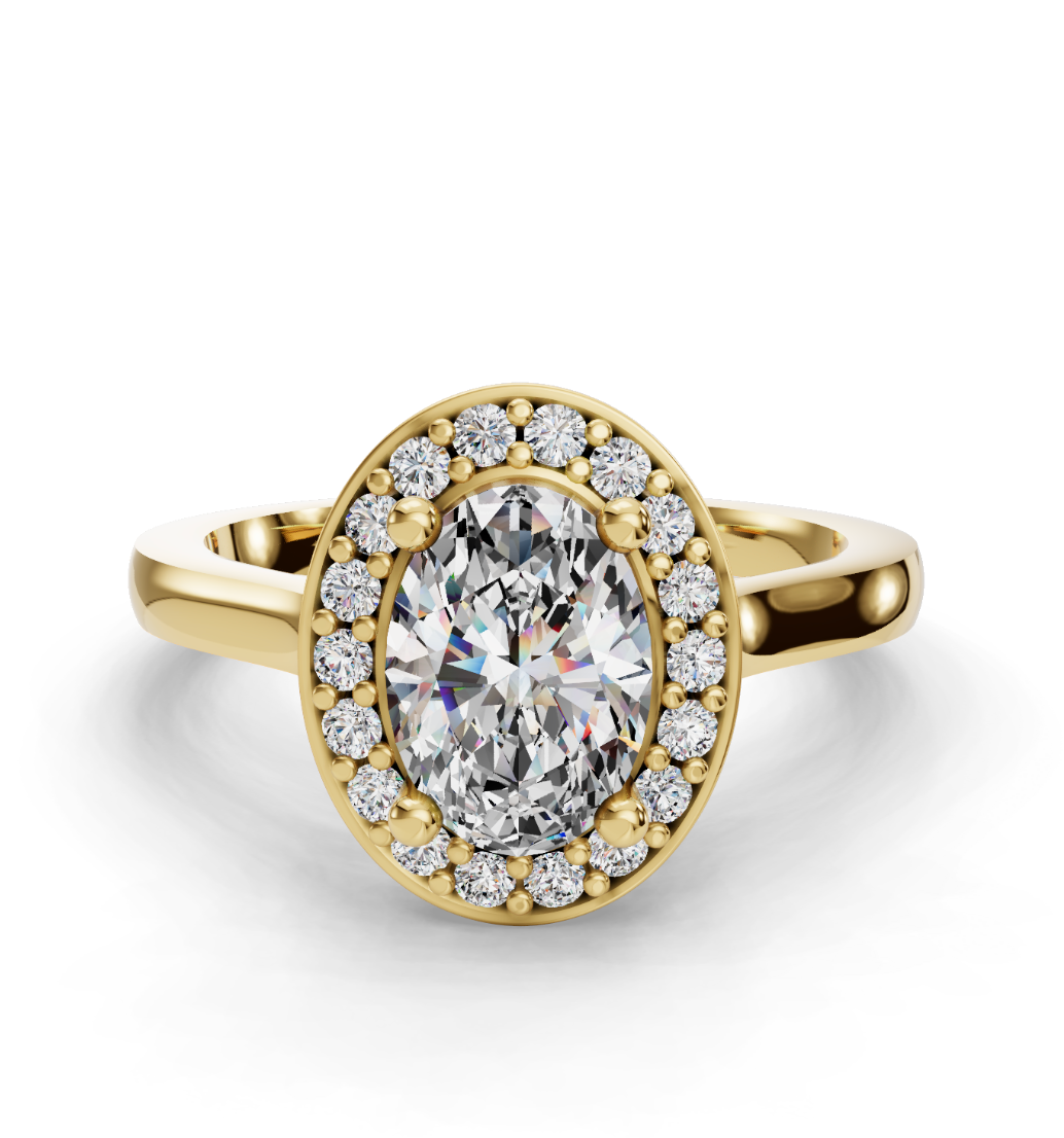 Oval Cut Halo Lab Grown Diamond Engagement Ring| D VS1