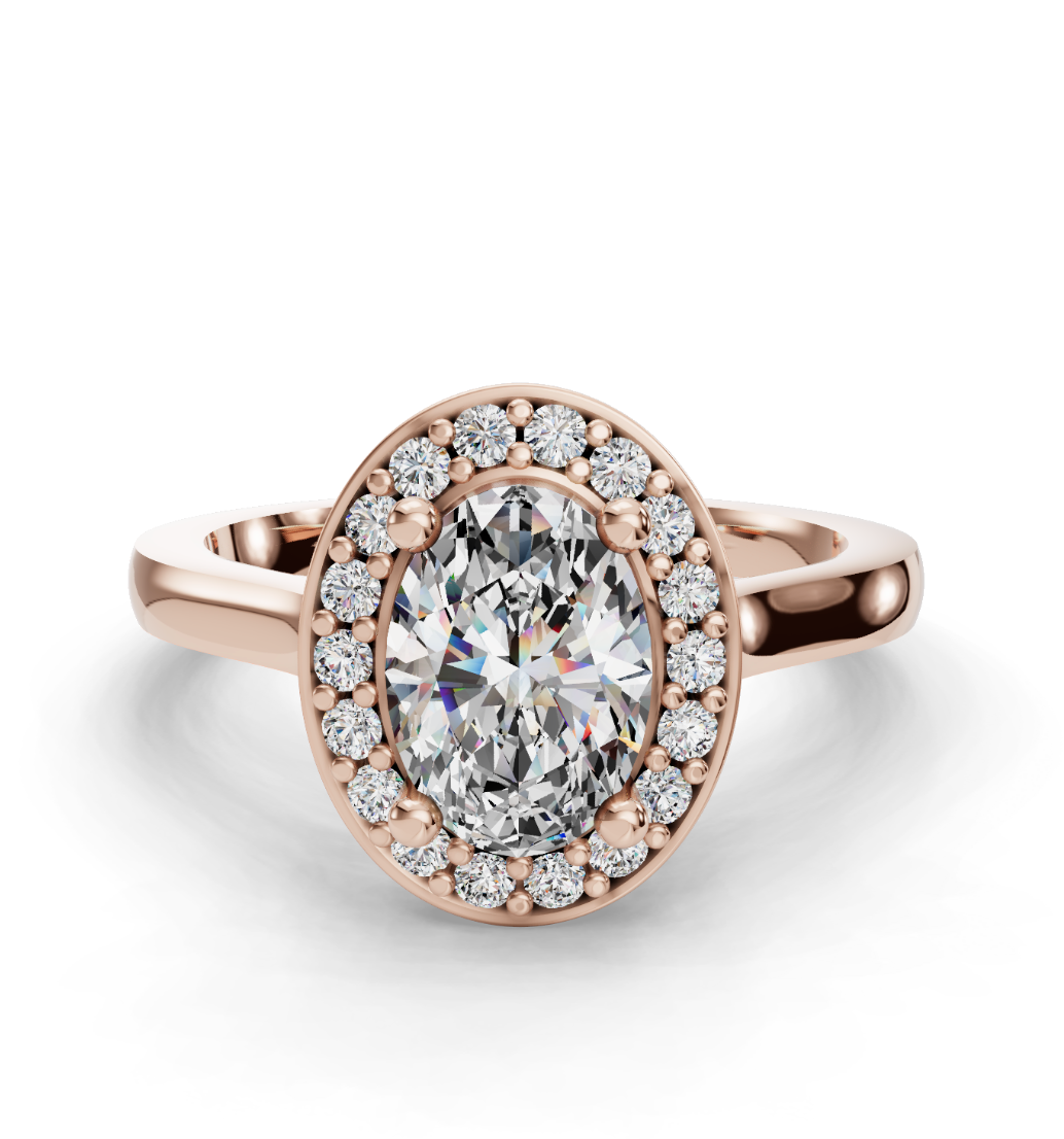 Oval Cut Halo Lab Grown Diamond Engagement Ring| D VS1
