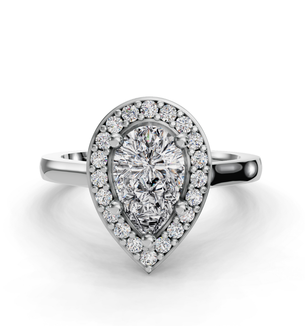 PEAR HALO RING