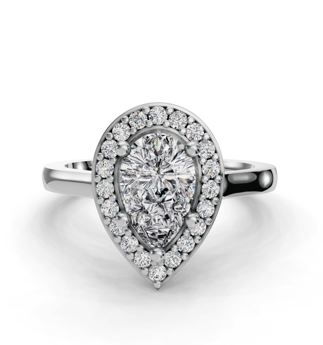 PEAR HALO RING