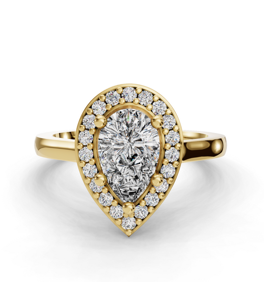 PEAR HALO RING