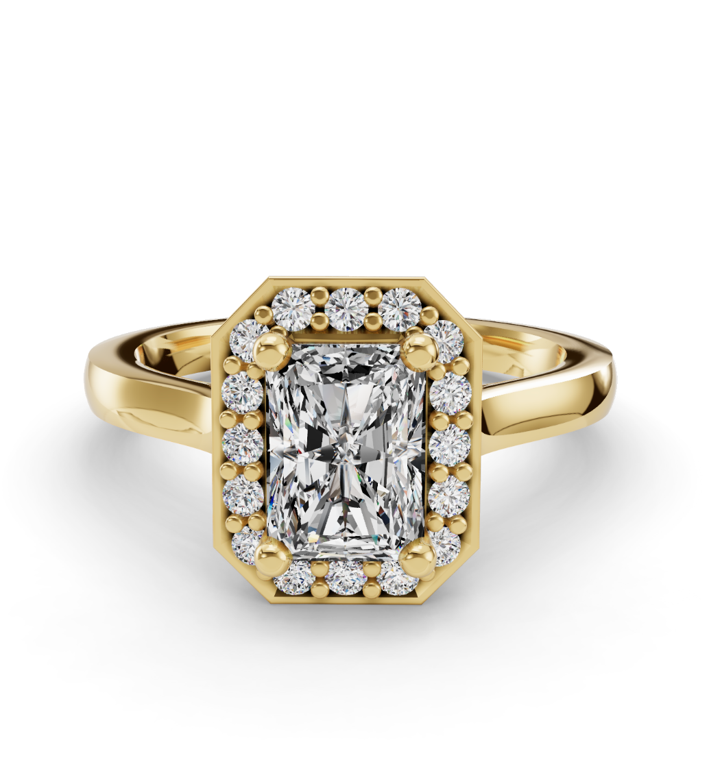 Radiant  Cut Halo Lab Grown Diamond Engagement Ring| D VS1