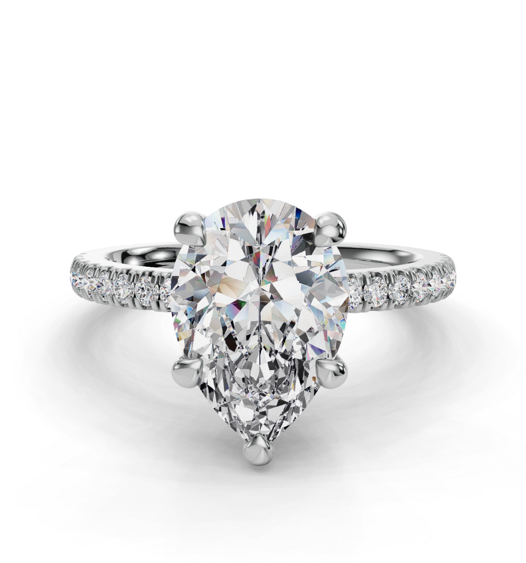 PEAR PAVE WITH HIDDEN HALO RING