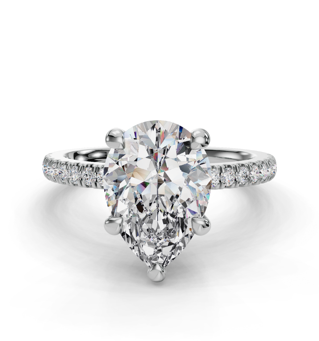 PEAR PAVE WITH HIDDEN HALO RING