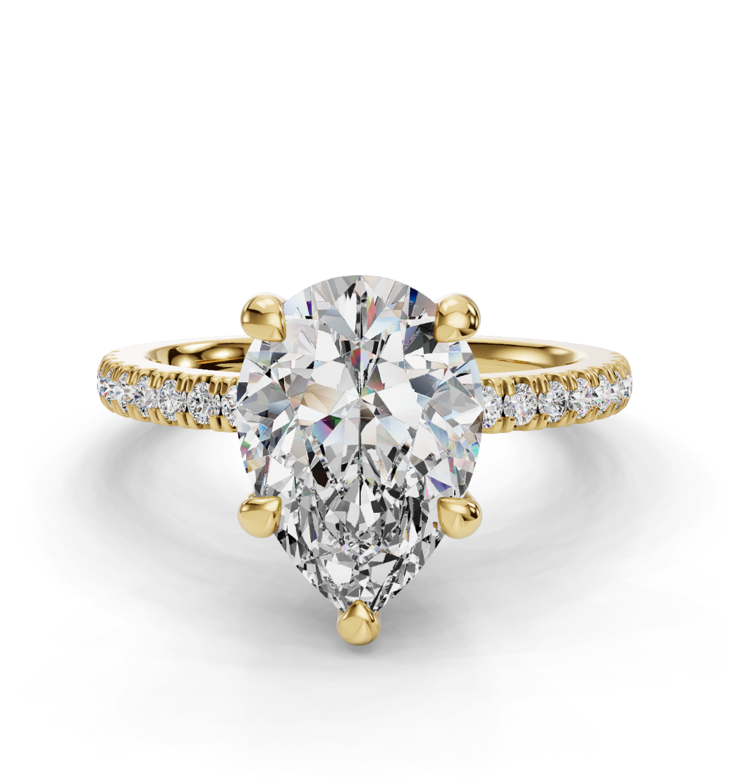 PEAR PAVE WITH HIDDEN HALO RING