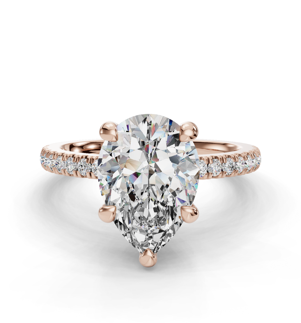 PEAR PAVE WITH HIDDEN HALO RING