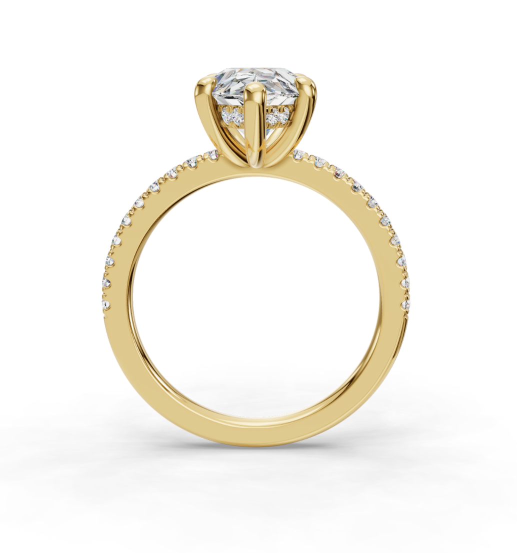 PEAR PAVE WITH HIDDEN HALO RING