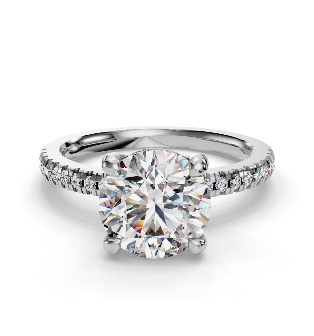 ROUND PAVE WITH HIDDEN HALO RING