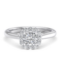 CUSHION HALO WITH HIDDEN HALO RING