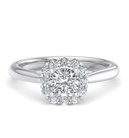 CUSHION HALO WITH HIDDEN HALO RING