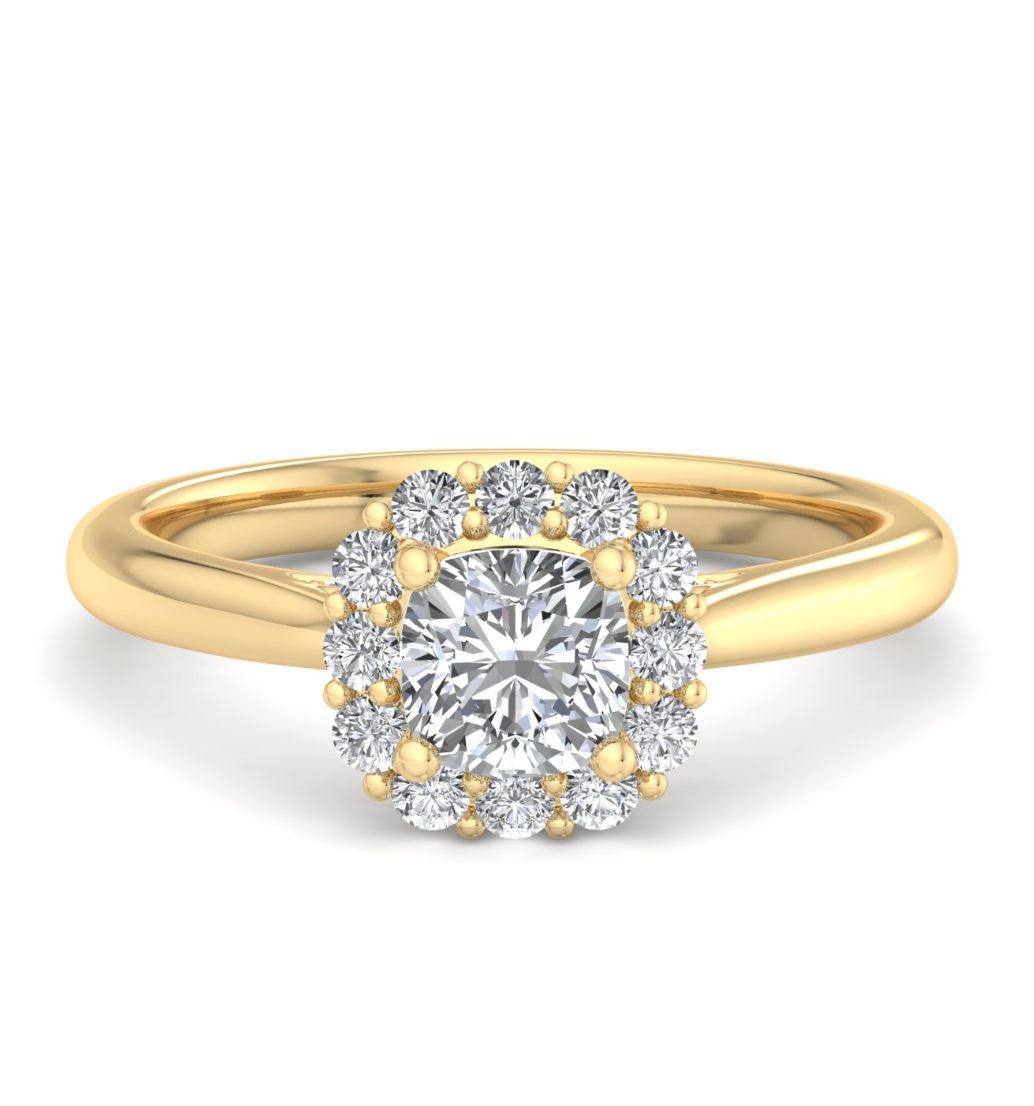 CUSHION HALO WITH HIDDEN HALO RING