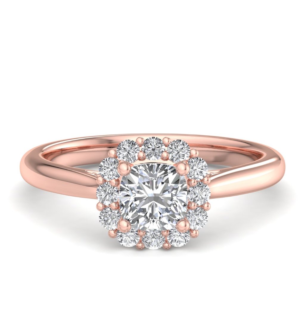 CUSHION HALO WITH HIDDEN HALO RING