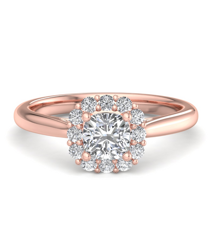 CUSHION HALO WITH HIDDEN HALO RING