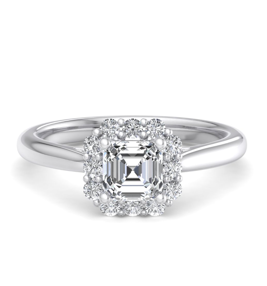 ASSCHER HALO WITH HIDDEN HALO RING
