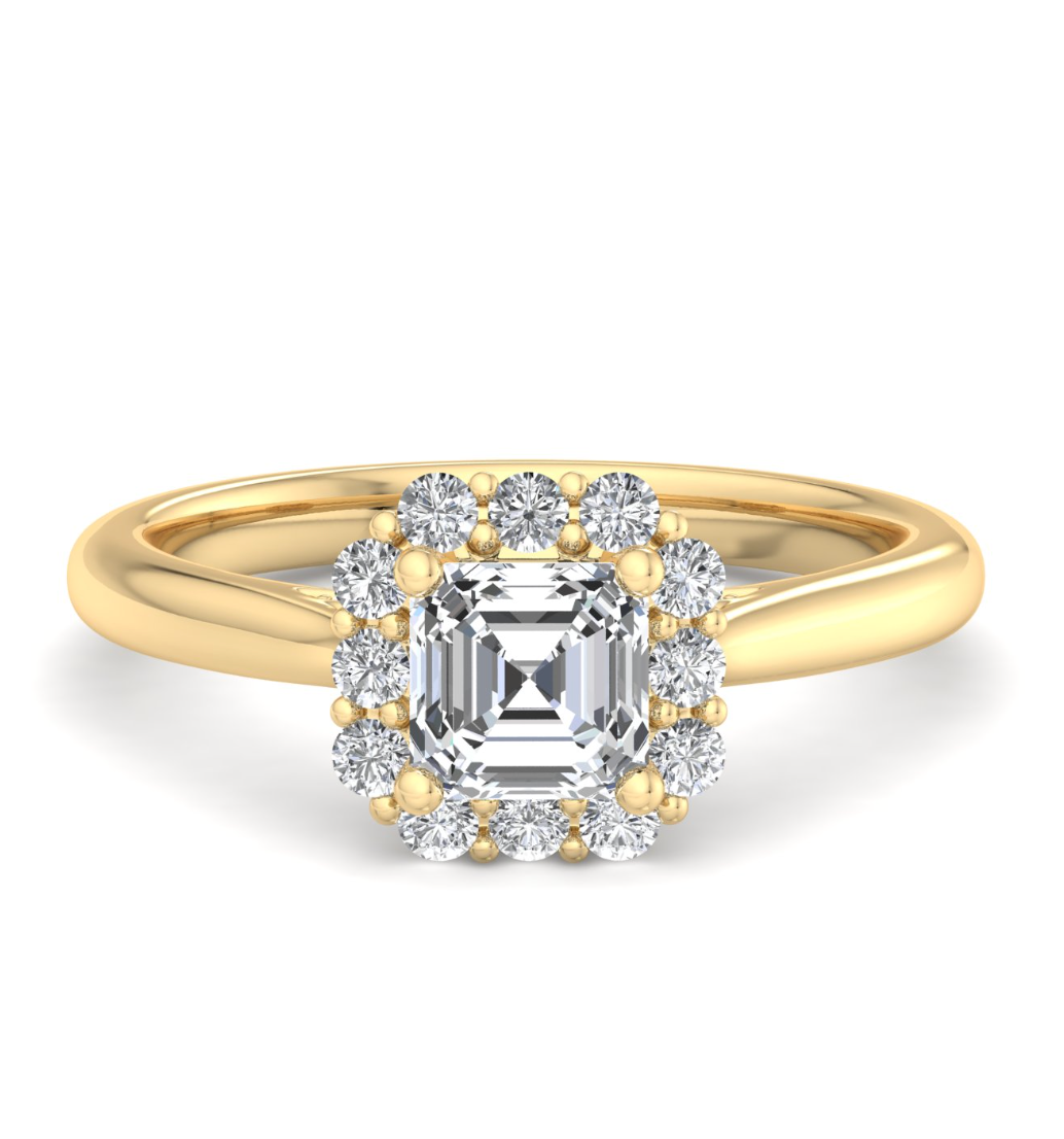 ASSCHER HALO WITH HIDDEN HALO RING