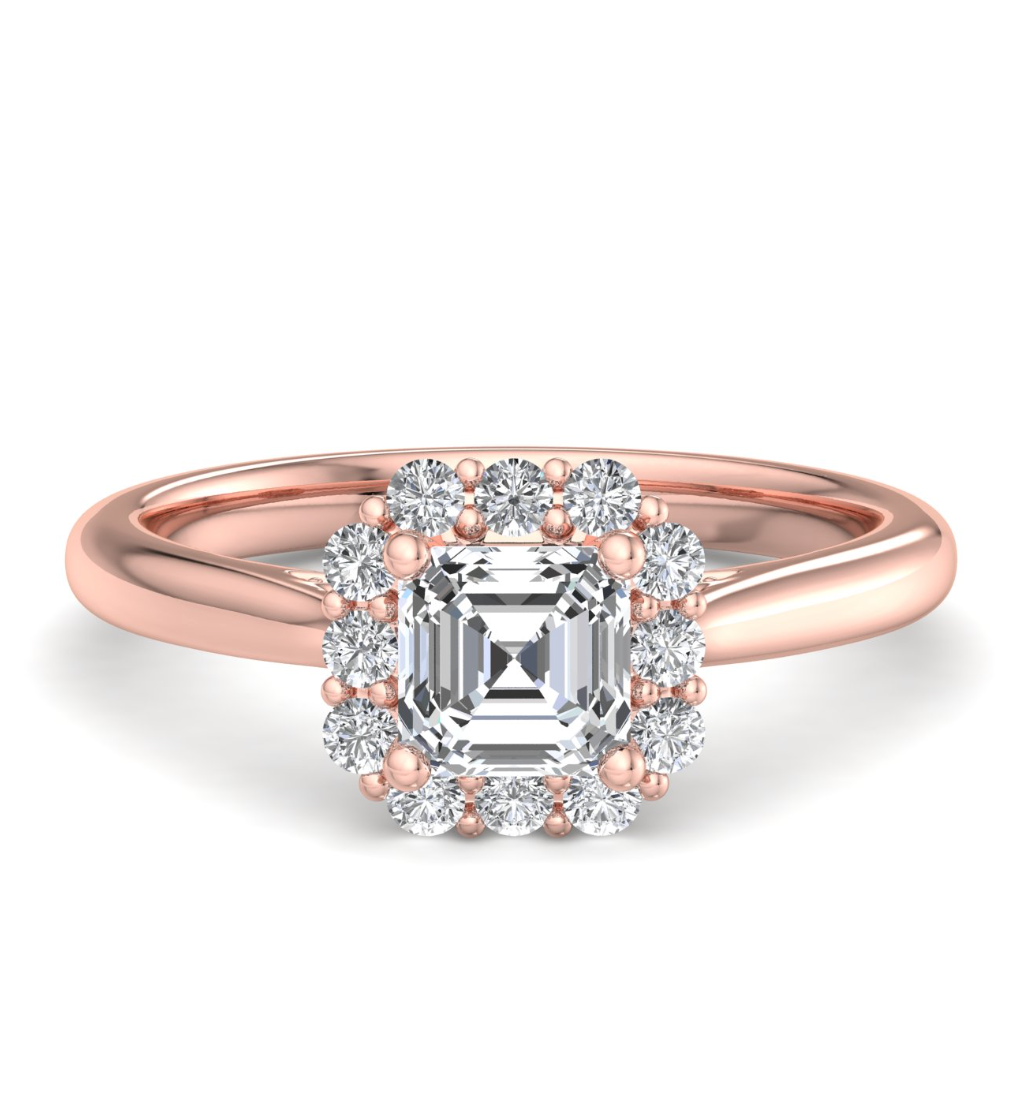 ASSCHER HALO WITH HIDDEN HALO RING