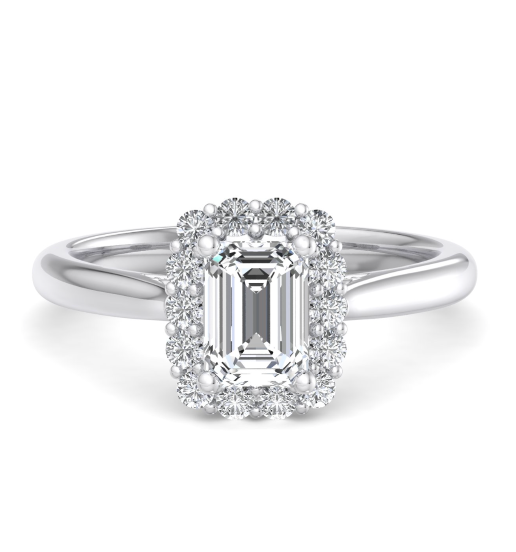 EMERALD HALO WITH HIDDEN HALO RING