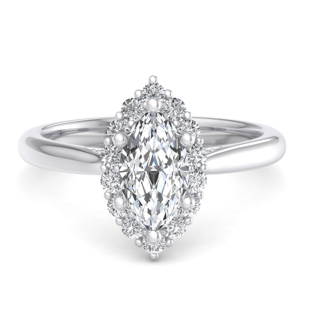 MARQUISE HALO WITH HIDDEN HALO RING