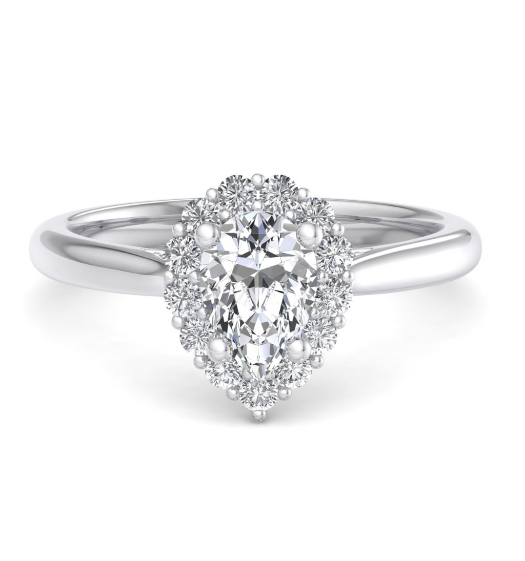 PEAR HALO WITH HIDDEN HALO RING