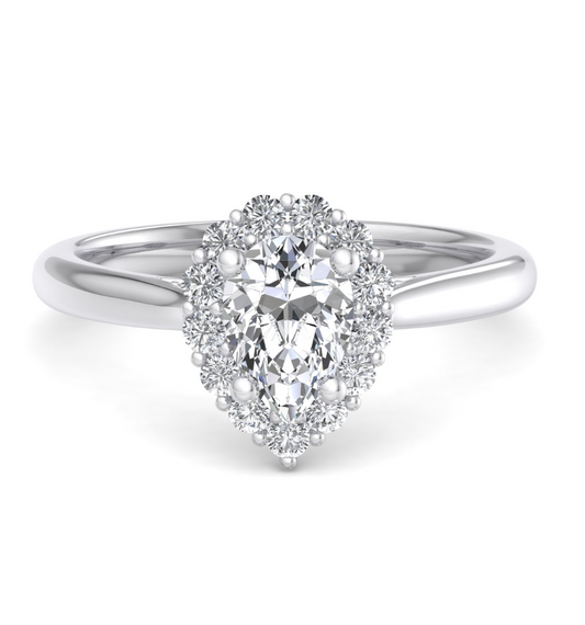 PEAR HALO WITH HIDDEN HALO RING