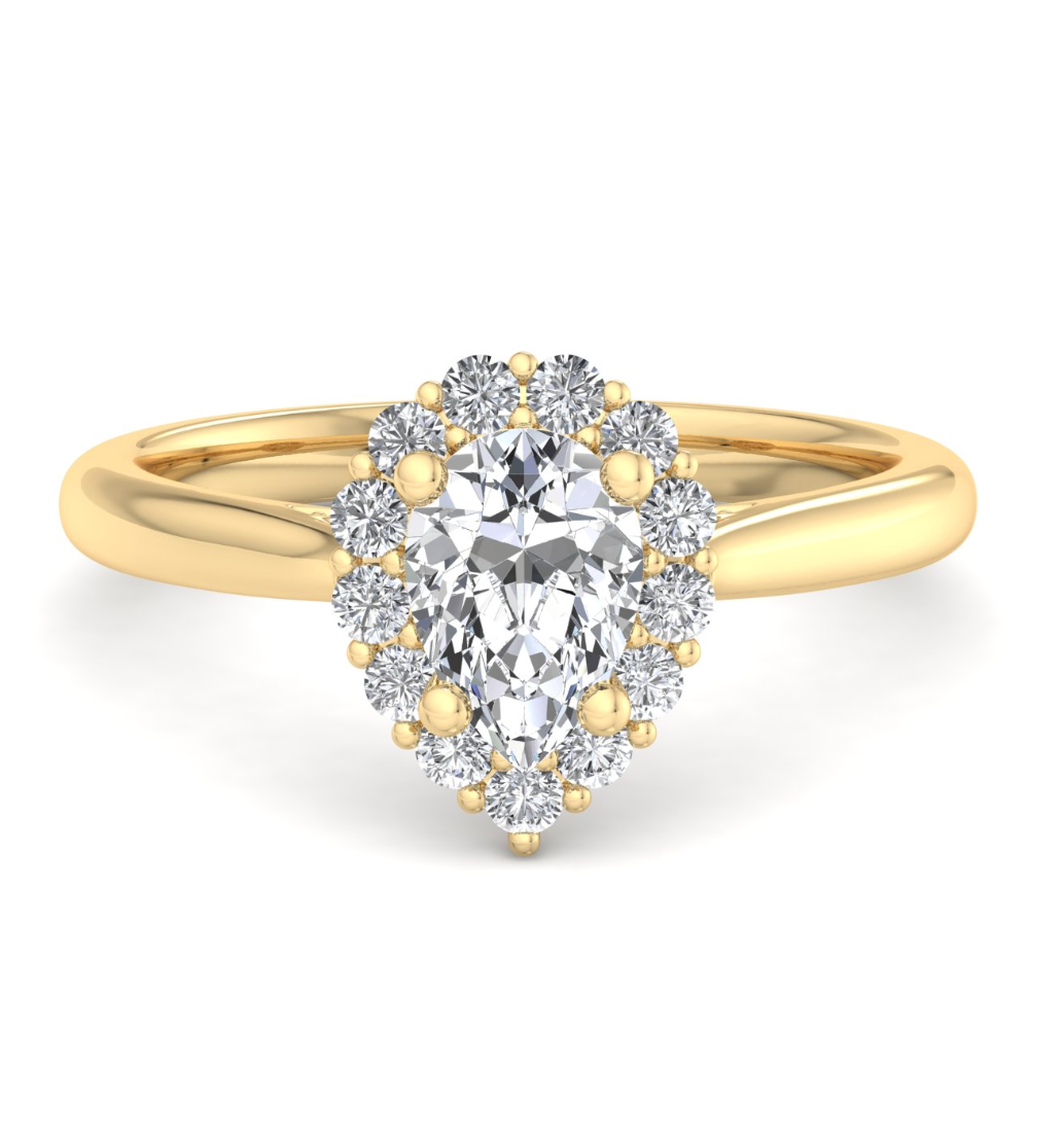 PEAR HALO WITH HIDDEN HALO RING