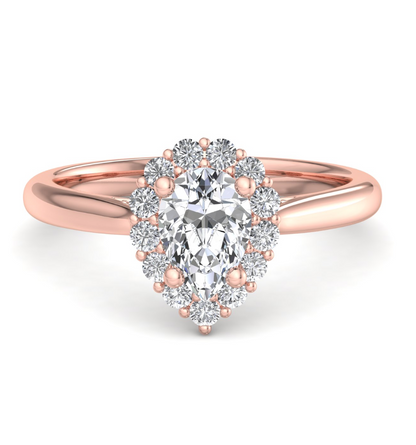 PEAR HALO WITH HIDDEN HALO RING