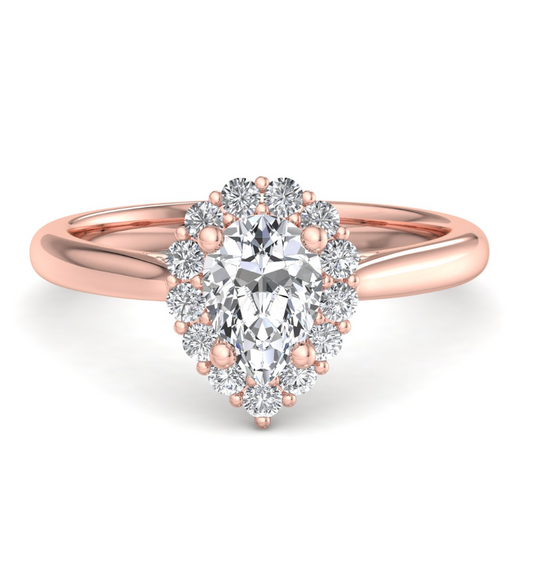 PEAR HALO WITH HIDDEN HALO RING