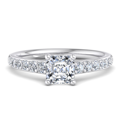 ASSCHER PAVE WITH HIDDEN HALO RING