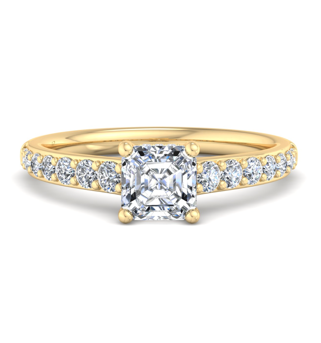 ASSCHER PAVE WITH HIDDEN HALO RING