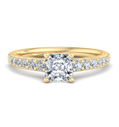 ASSCHER PAVE WITH HIDDEN HALO RING