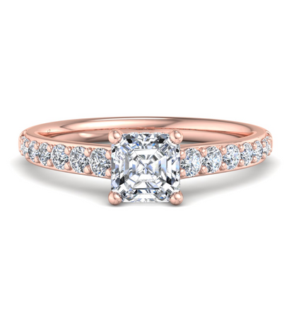 ASSCHER PAVE WITH HIDDEN HALO RING