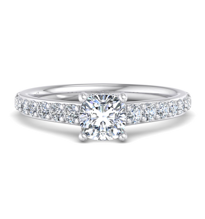 CUSHION PAVE WITH HIDDEN HALO RING