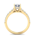 CUSHION PAVE WITH HIDDEN HALO RING