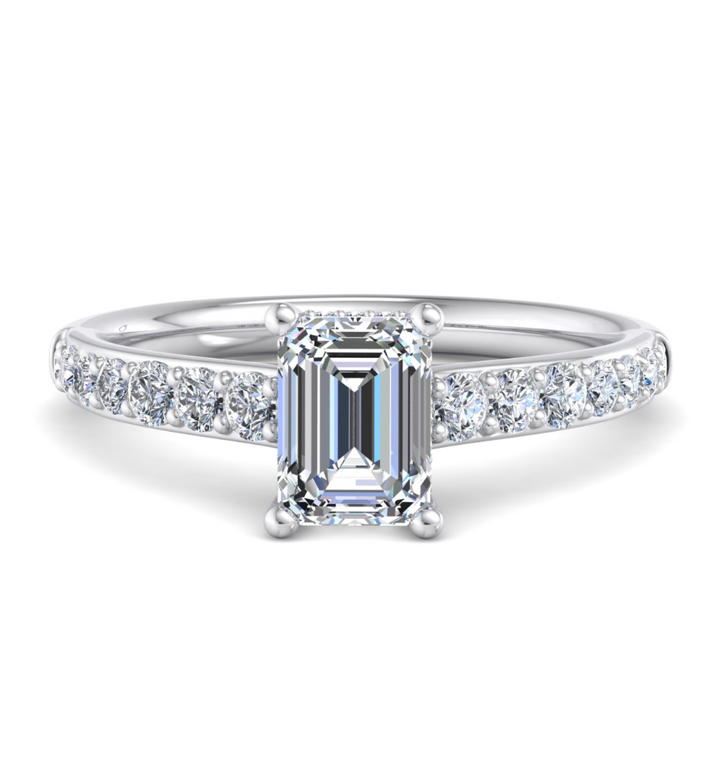EMERALD PAVE WITH HIDDEN HALO RING