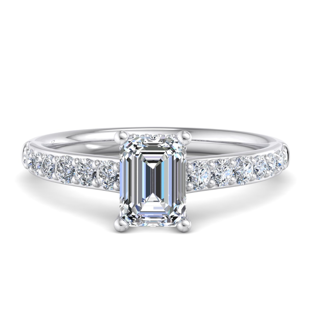 EMERALD PAVE WITH HIDDEN HALO RING