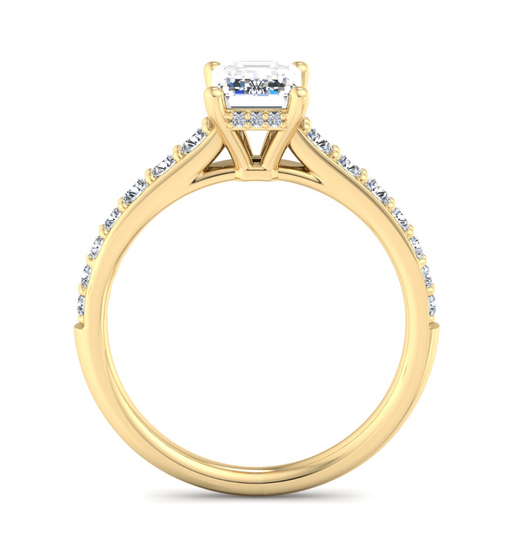 EMERALD PAVE WITH HIDDEN HALO RING