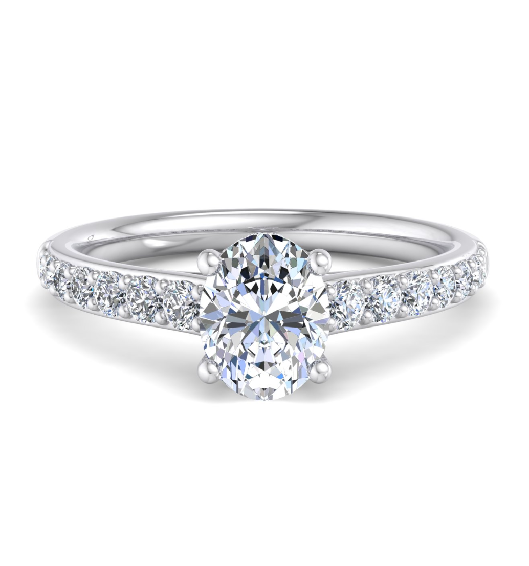 OVAL PAVE WITH HIDDEN HALO RING