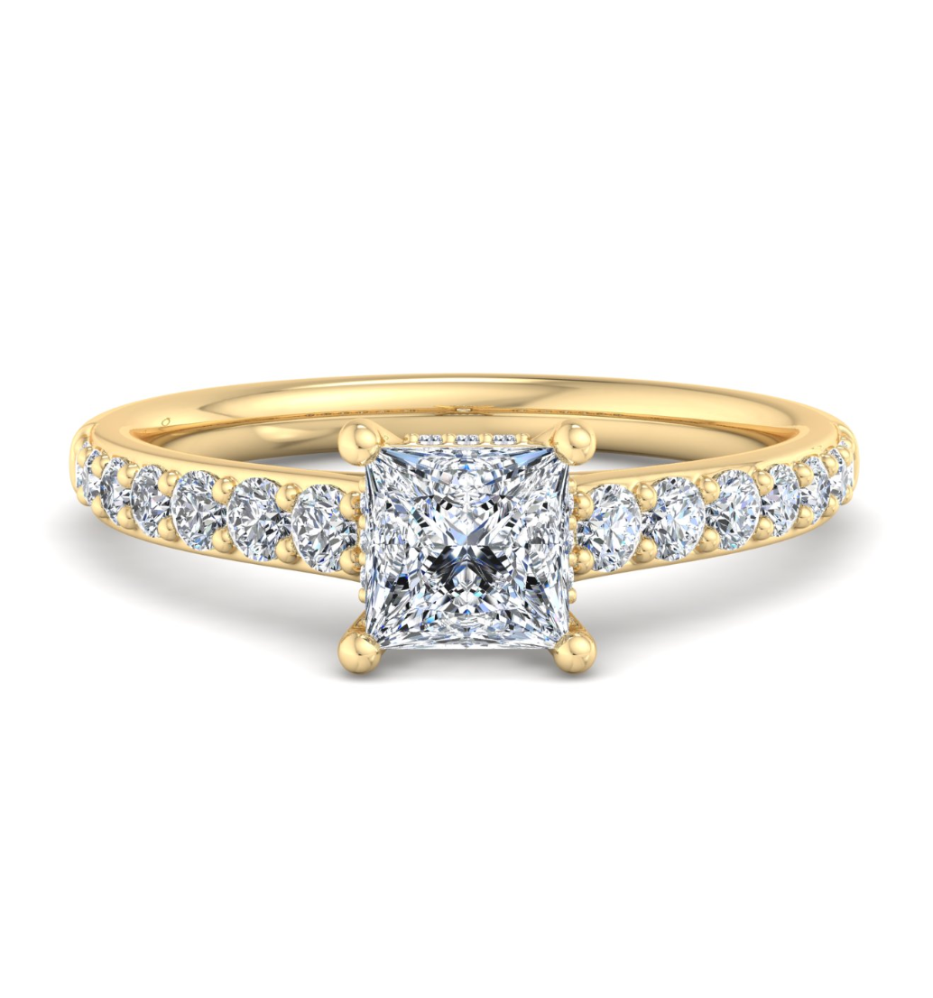 PRINCESS PAVE WITH HIDDEN HALO RING