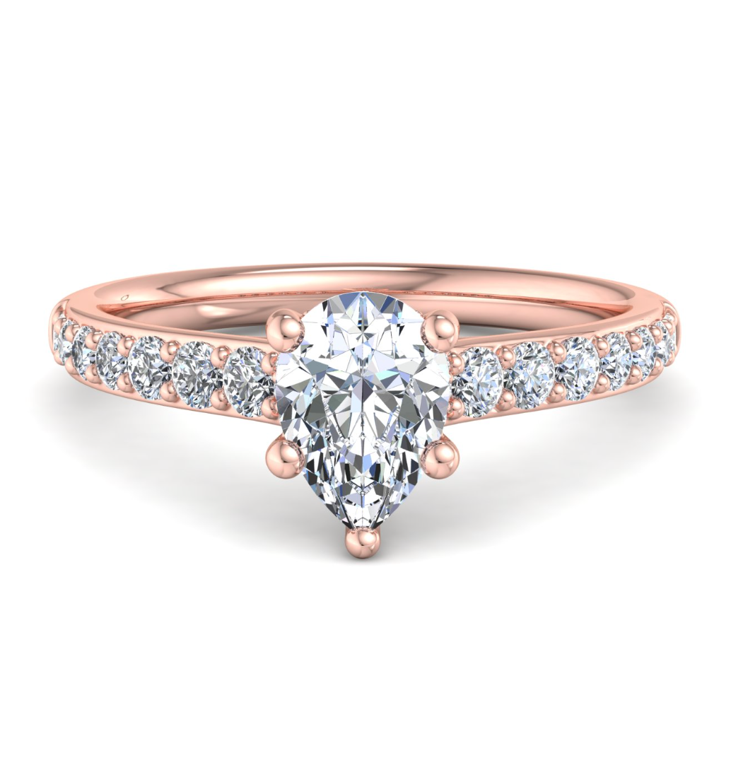 PEAR PAVE WITH HIDDEN HALO RING