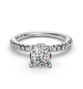 CUSHION ACCENTED PAVE HIDDEN HALO RING